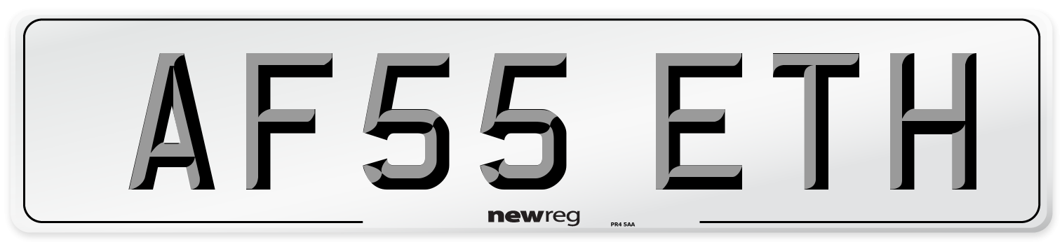 AF55 ETH Number Plate from New Reg